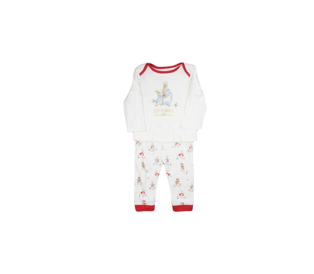 Bílé pyžamo Králíček Petr triko+kalhoty