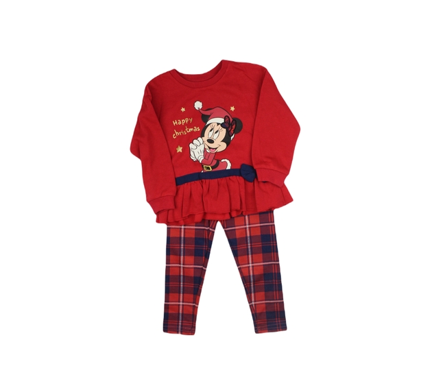 Červená sada legíny a šatičky Primark