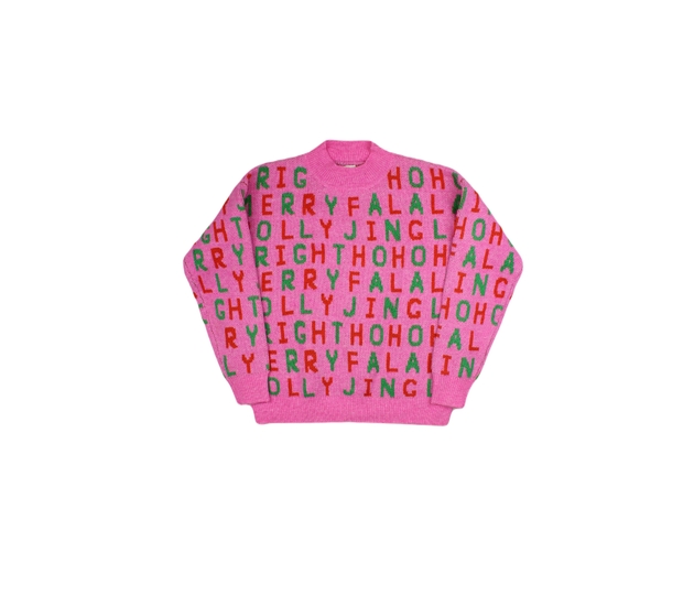 Růžový vánoční svetr F&F