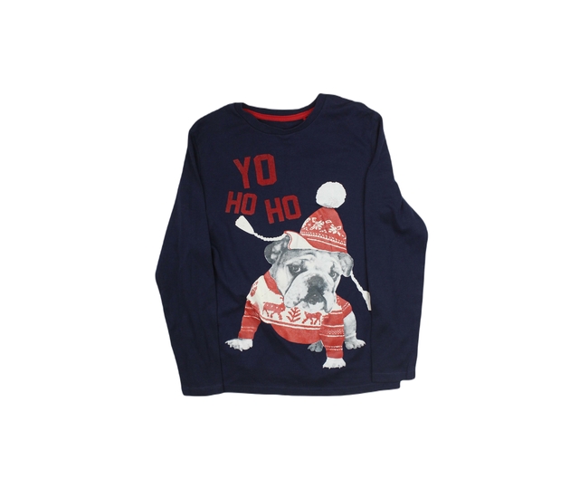 Modré triko s vánočním pejskem George