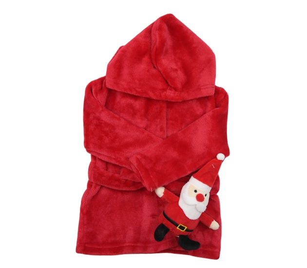 Červený župan s medvídkem Santy