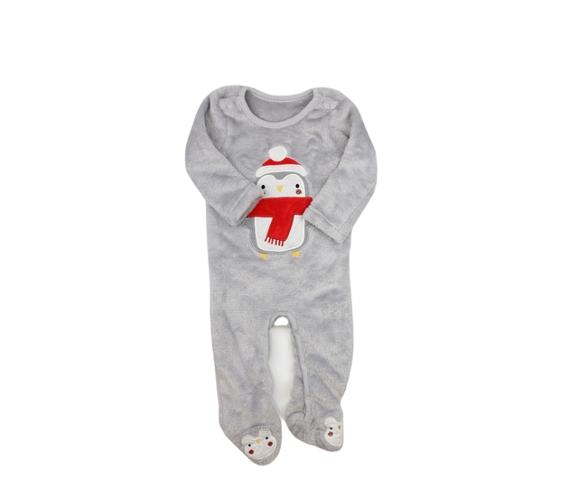 Šedý chlupatý vánoční overal Nutmeg