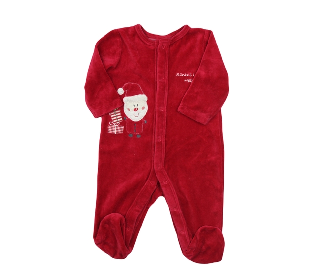 Červený vánoční teplejší overal 