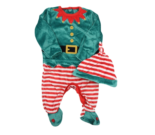 Zelený vánoční overal s čepičkou Tu