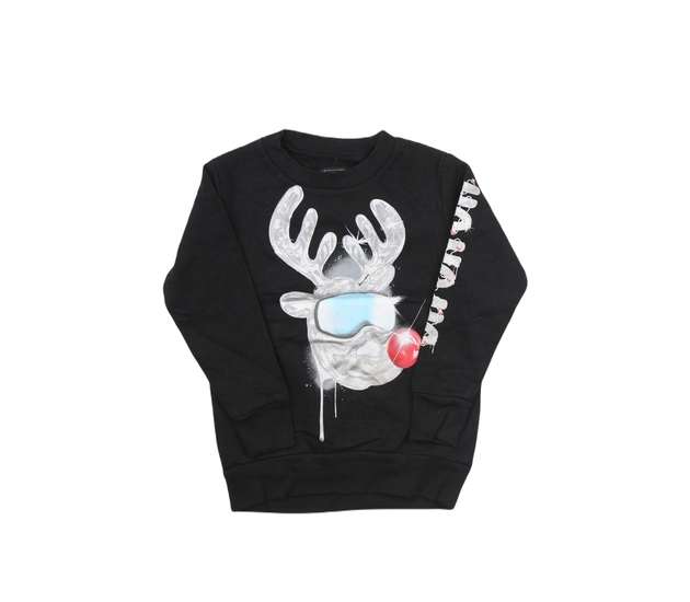 Černá vánoční mikina se sobíkem Next