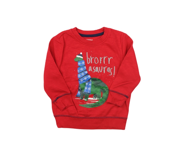 Červená vánoční mikina s dinosaurem George
