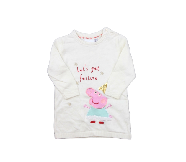 Krémové teplé vánoční šatičky Prasátko Pepa 