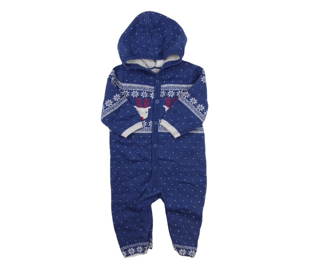 Modrý teplý vánoční overal 
