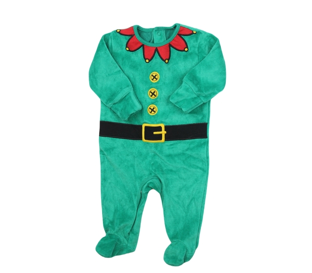 Zelený teplejší vánoční overal 