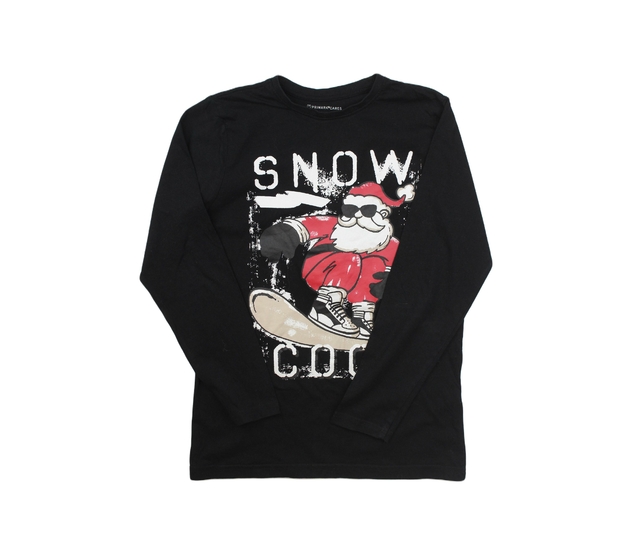 Černé vánoční triko se santou Primark