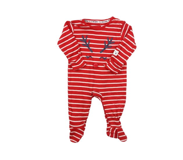 Červený pruhovaný vánoční overal se sobíkem George