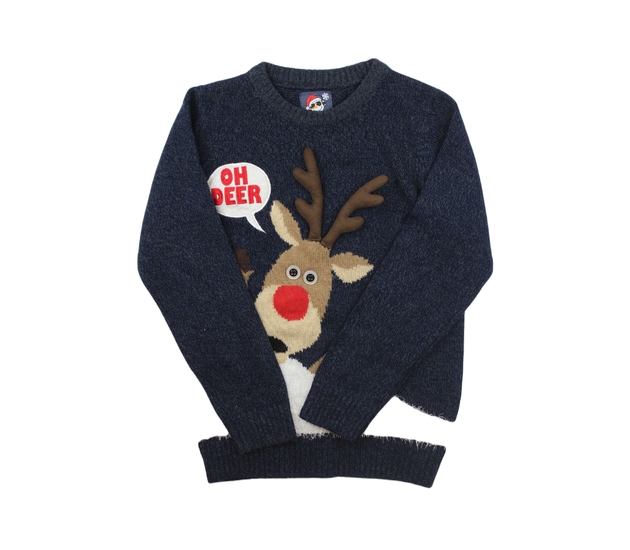 Tmavý vánoční svetr se sobíkem F&F