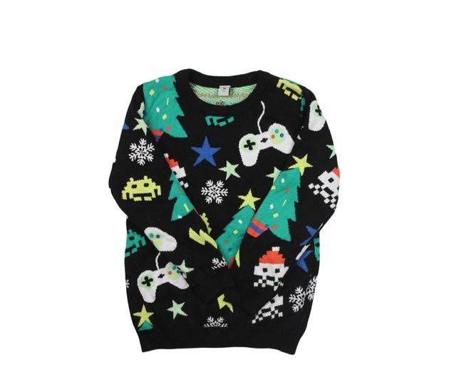 Černý vánoční svetr Tu