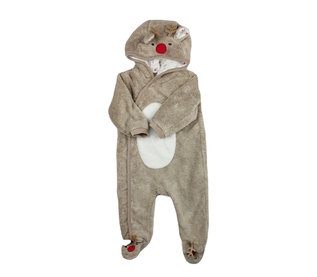 Hnědý teplý overal se sobíkem 