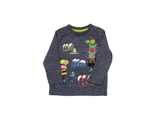 Modré melírované vánoční triko F&F