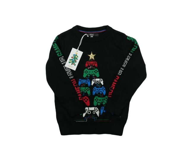 Nový černý vánoční svetr Next