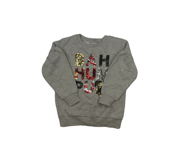 Šedá melírovaná vánoční mikina s flitry Tu