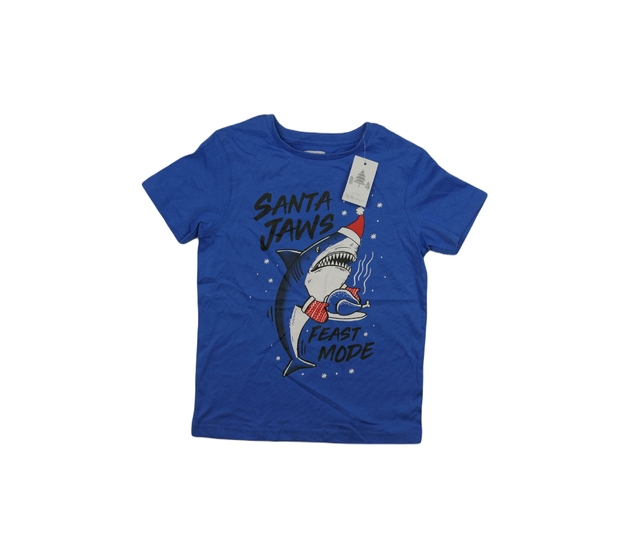 Nové modré vánoční triko se žralokem George