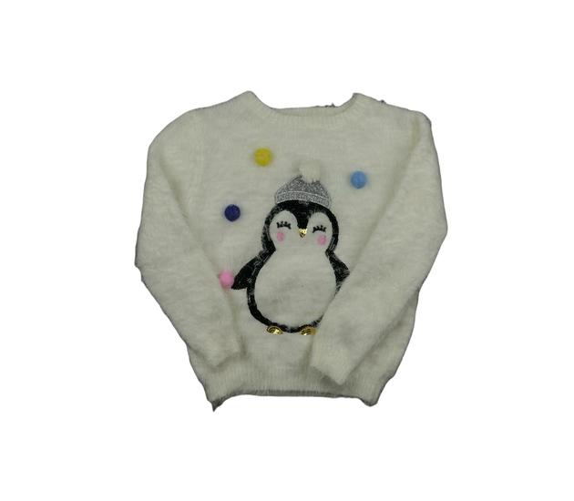 Bílý žinylkový vánoční svetr Primark