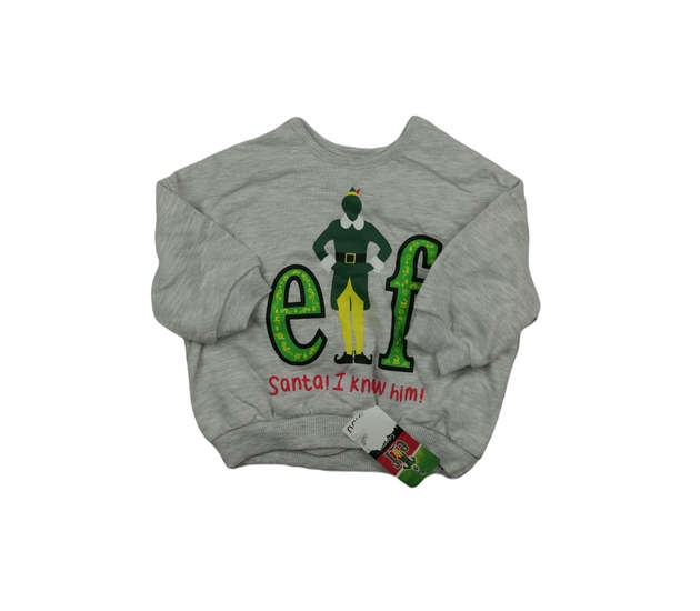 Nová šedá melírovaná vánoční mikina ELF George