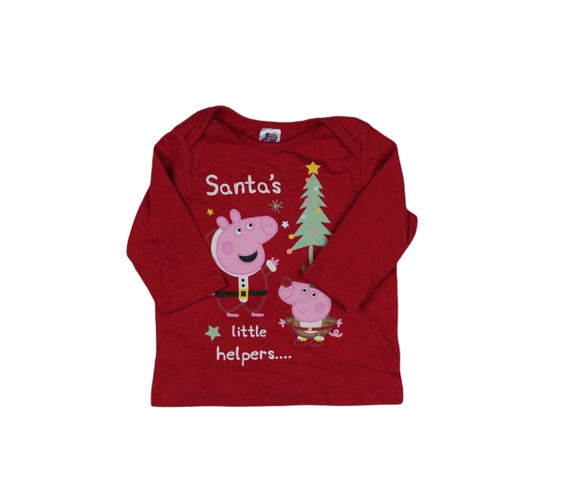 Červené vánoční triko Prasátko Pepa