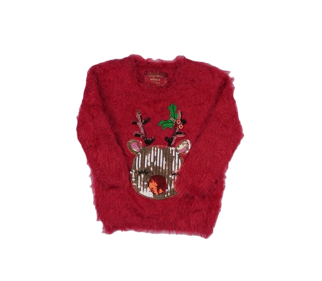 Červený vánoční žinylkový svetr Primark