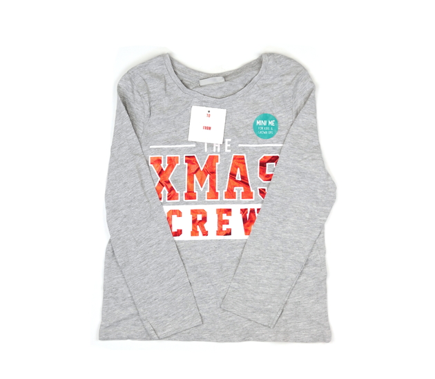 Nové šedé vánoční triko 
