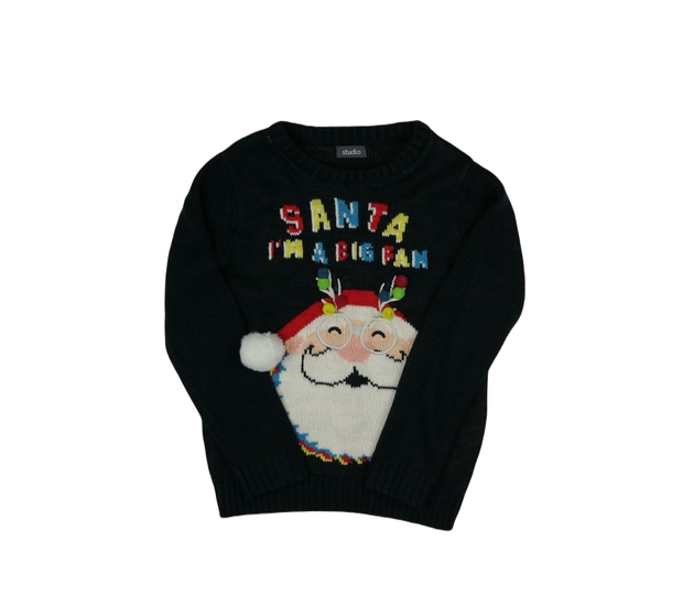 Tmavomodrý vánoční svetr