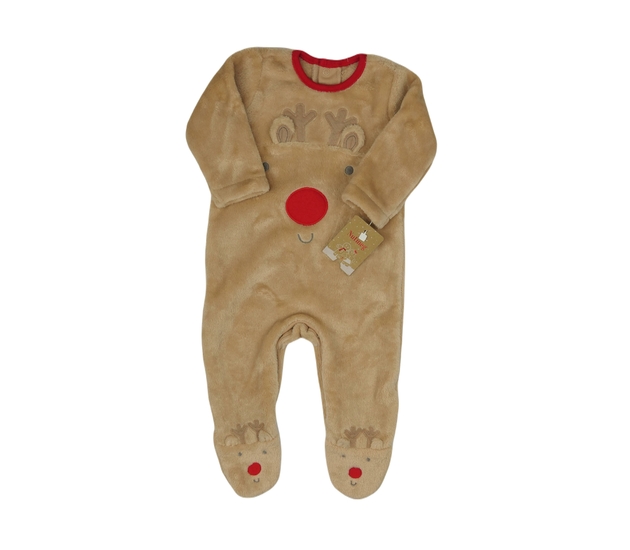 Nový hnědý teplý vánoční overal Nutmeg