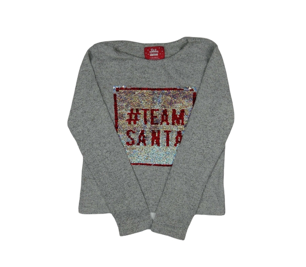 Šedé teplejší vánoční triko s flitry Primark