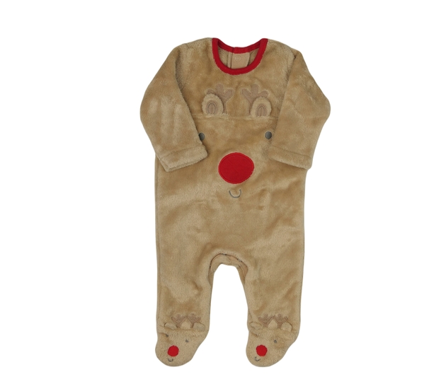 Hnědý vánoční teplejší overal Nutmeg