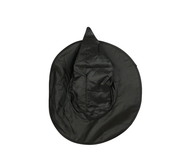 Černý šusťákový čarodějnický klobouk