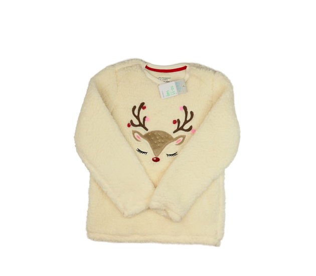 Nová krémová chlupatá vánoční mikina Primark