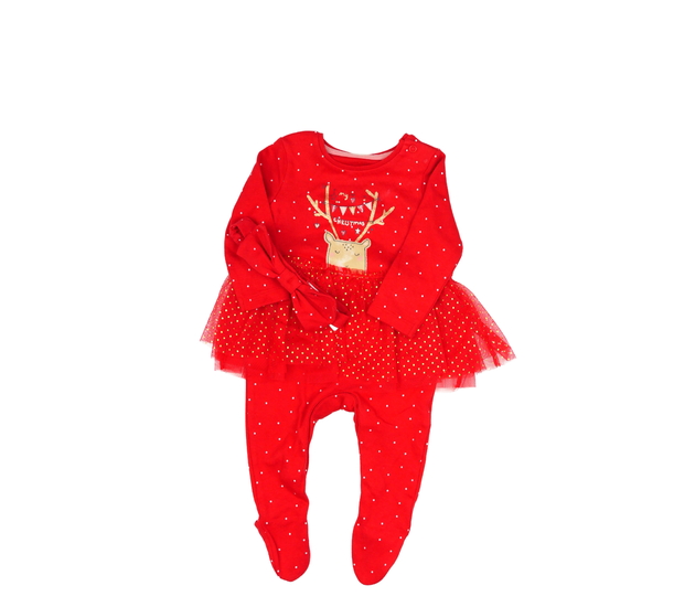 Nový červený vánoční overal a čelenka F&F