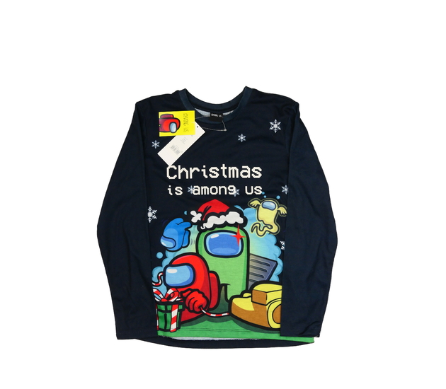 Nové tmavě modré vánoční triko Among Us George