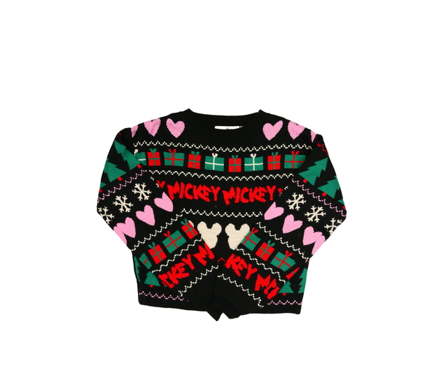 Černý vánoční crop svetr Disney H&M