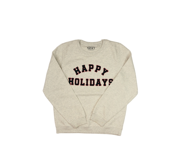 Šedá melírovaná vánoční mikina Next