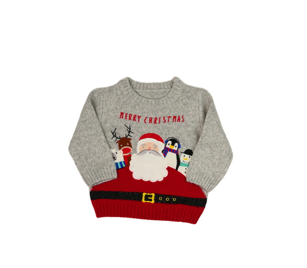 Nový šedý vánoční svetr 
