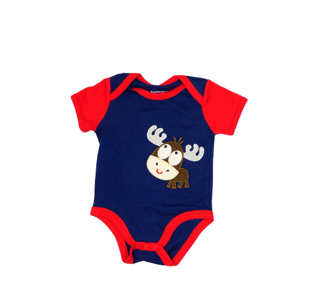 Modro-červené vánoční body se sobem 