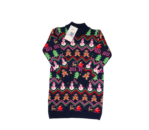 Nové zdobné vánoční svetrové šaty Next 