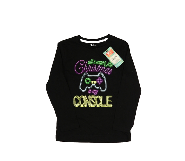 Nové černé vánoční herní triko Tu