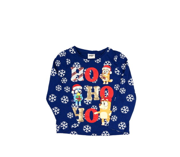 Modré vánoční triko Bluey Tu