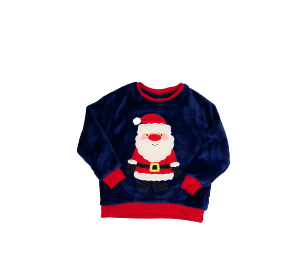 Hebká modrá vánoční mikina se Santou 