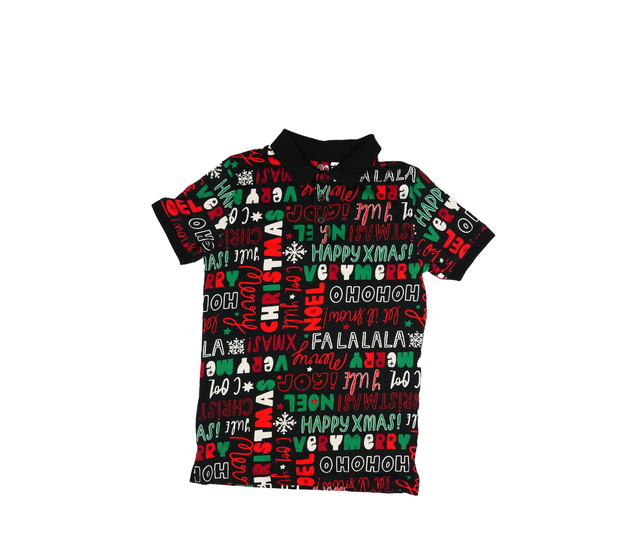 Černé vánoční triko s límečkem Nutmeg