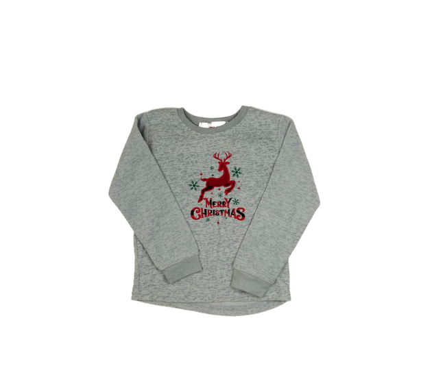 Šedá vánoční mikina se sobíkem 