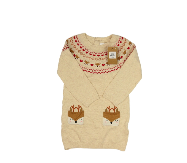 Nové hnědé vánoční svetrové šaty Primark