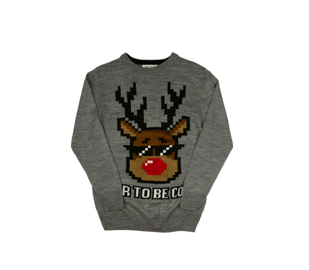 Šedý delší vánoční svetr H&M