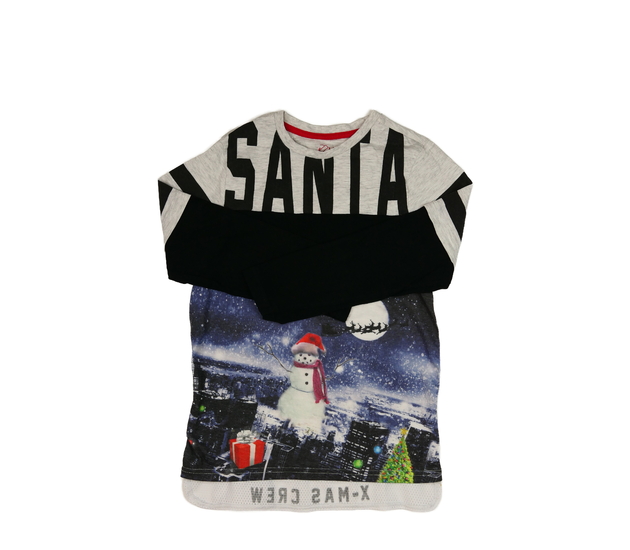 Šedo-černé vánoční triko se sněhulákem F&F