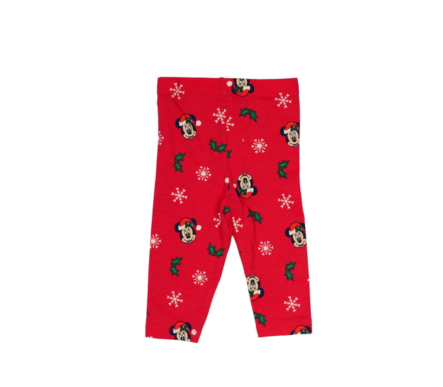 Červené vánoční legíny Minnie Disney Primark