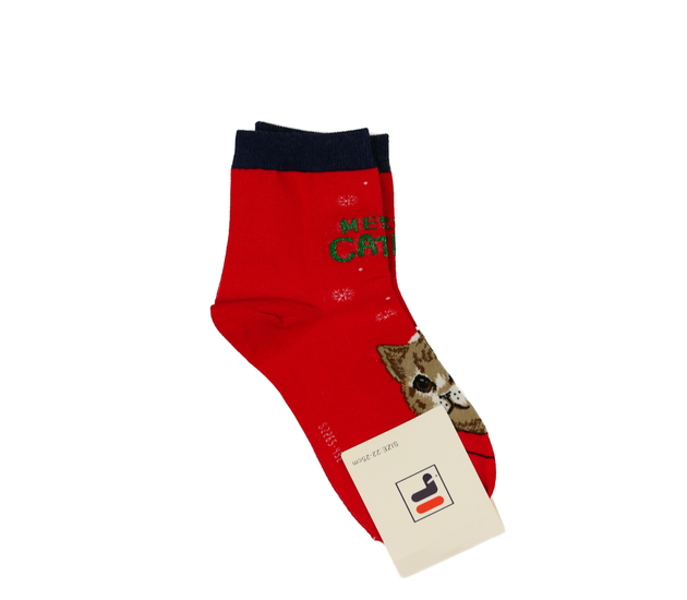 Nové červené ponožky kočička EUR 35-39 Fila 